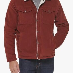 Men’s LEVI Sherpa-lined two pocket zip-up corduroy jacket